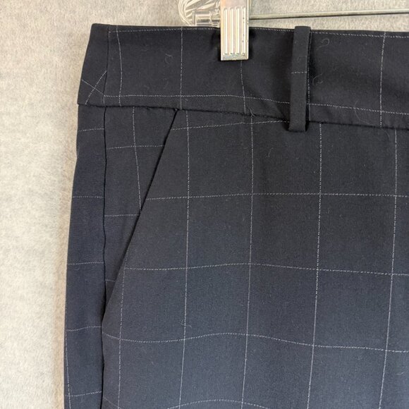 Chico's Fabulously Slimming 3 (US 16) Ankle Pants Navy Blue Windowpane Plaid - Picture 5 of 14